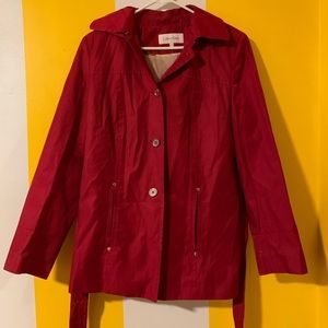 Red rain coat